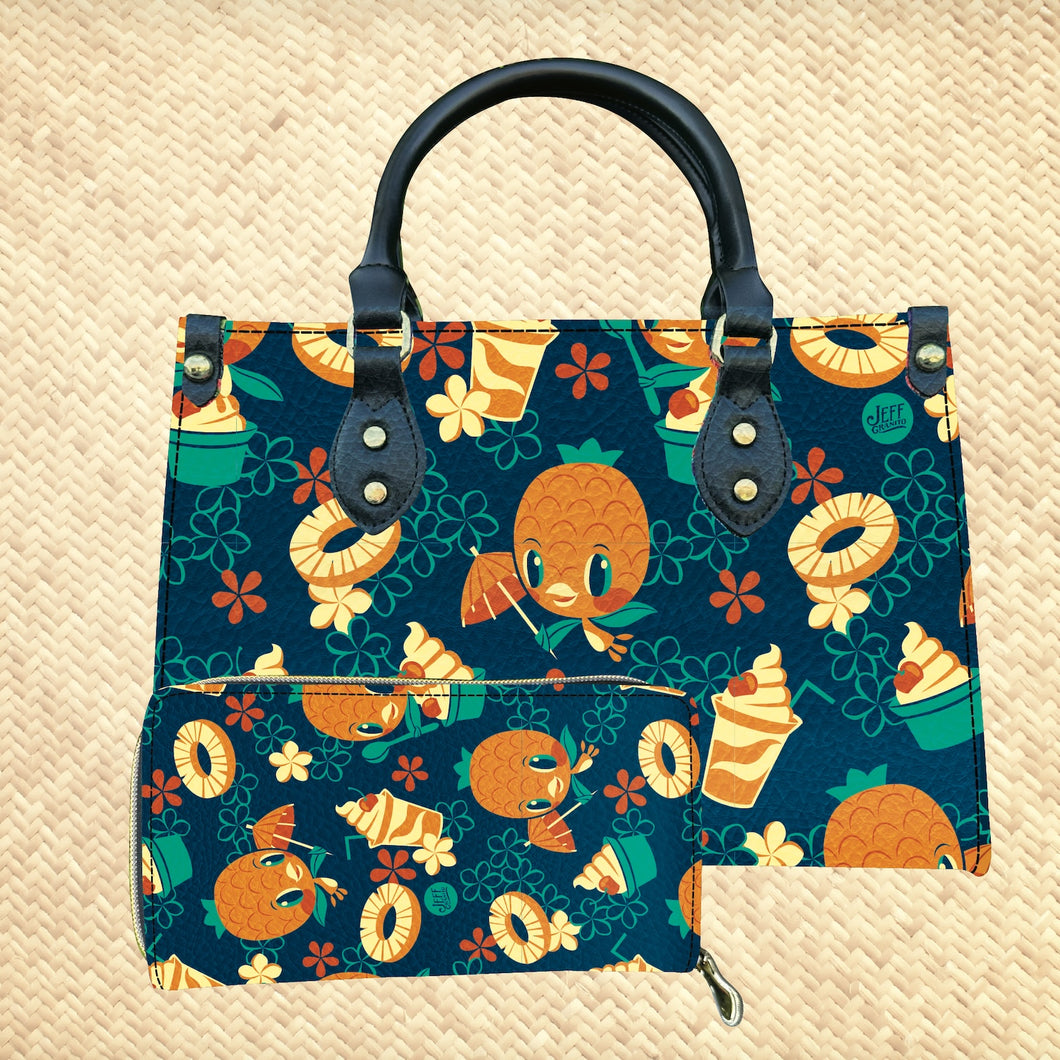 Jeff Granito's 'Pineapple Bird' Handbag and Zippered Wallet Set - Ready to Ship!