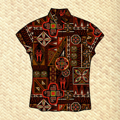 Jeff Granito's 'Red Rum' Classic Aloha Button Up-Shirt - Womens - Ready to Ship