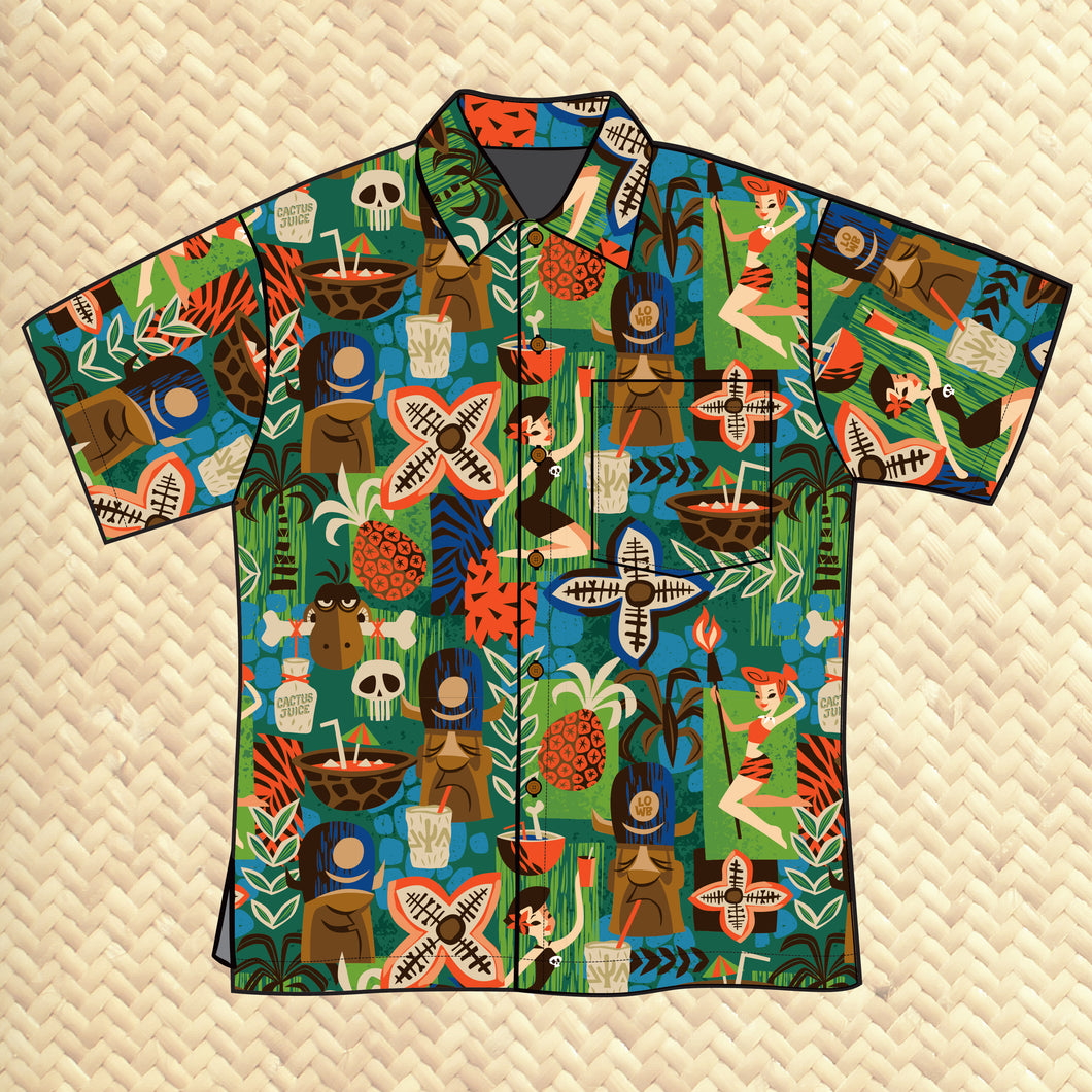 Jeff Granito's 'Loyal Order of the Rum Rocktails' Classic Aloha Button Up-Shirt - Unisex - Ready to Ship