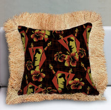 Jeff Granito's 'Red Lei Lounge' Fringe Pillow Cover - Ready to Ship! (FREE SHIPPING in U.S.)