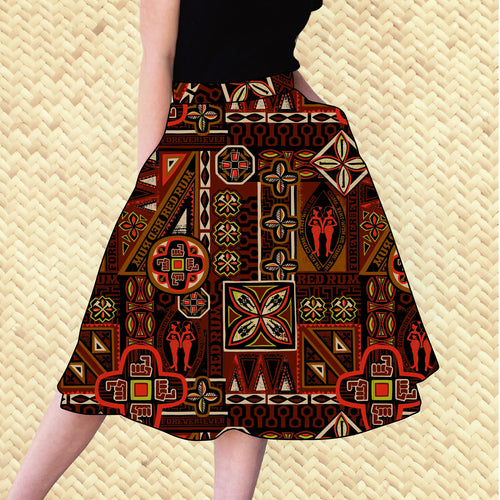 Jeff Granito's 'Red Rum' Aloha Skirt with Pockets - Ready to Ship!
