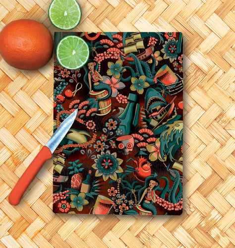 Jeff Granito's 'Rum Conquers All' Glass Cutting Board - Rolling Pre-Order / Ready to Ship!