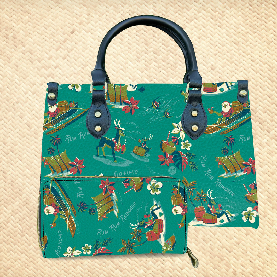 Jeff Granito's 'Rum Rum Reindeer' Handbag and Zippered Wallet Set - Rolling Pre-Order / Ready to Ship!