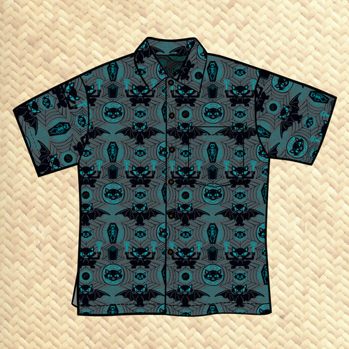 Jeff Granito's 'Scaredy Cat' Classic Aloha Button Up-Shirt - Unisex - Ready to Ship