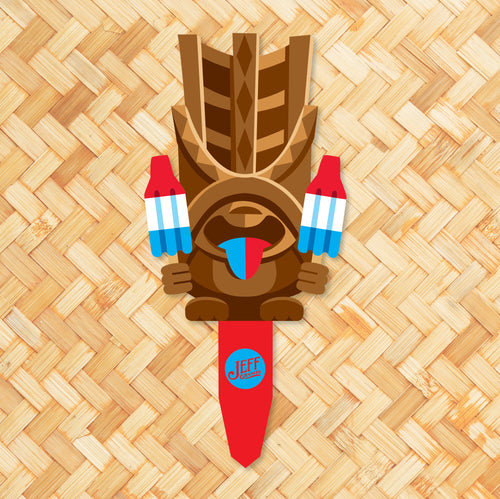 'Star-Spangled Aloha Tiki' Metal Yard Stake - Limited Time Pre-Order