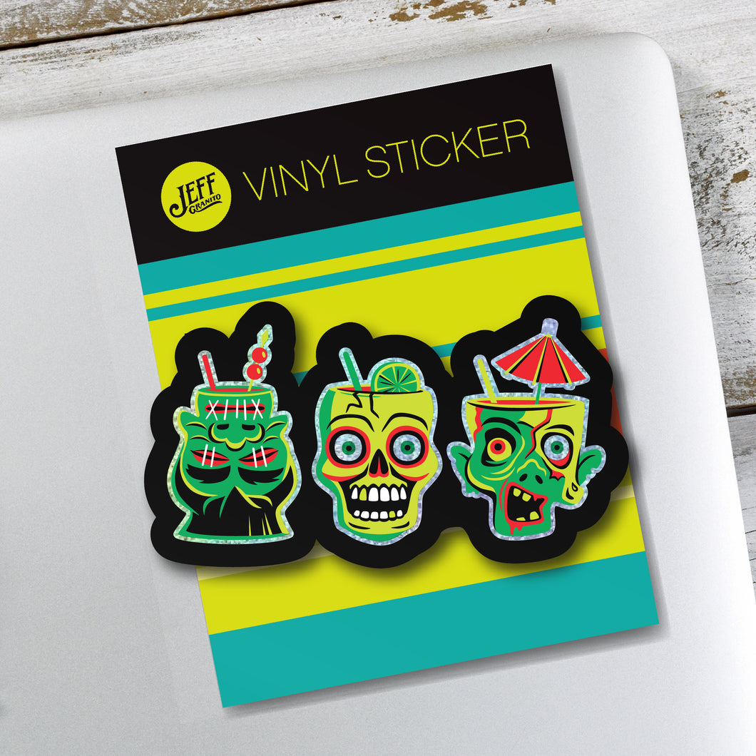 Jeff Granito's 'Mug Shots Glitter' Vinyl Sticker - Ready to Ship!
