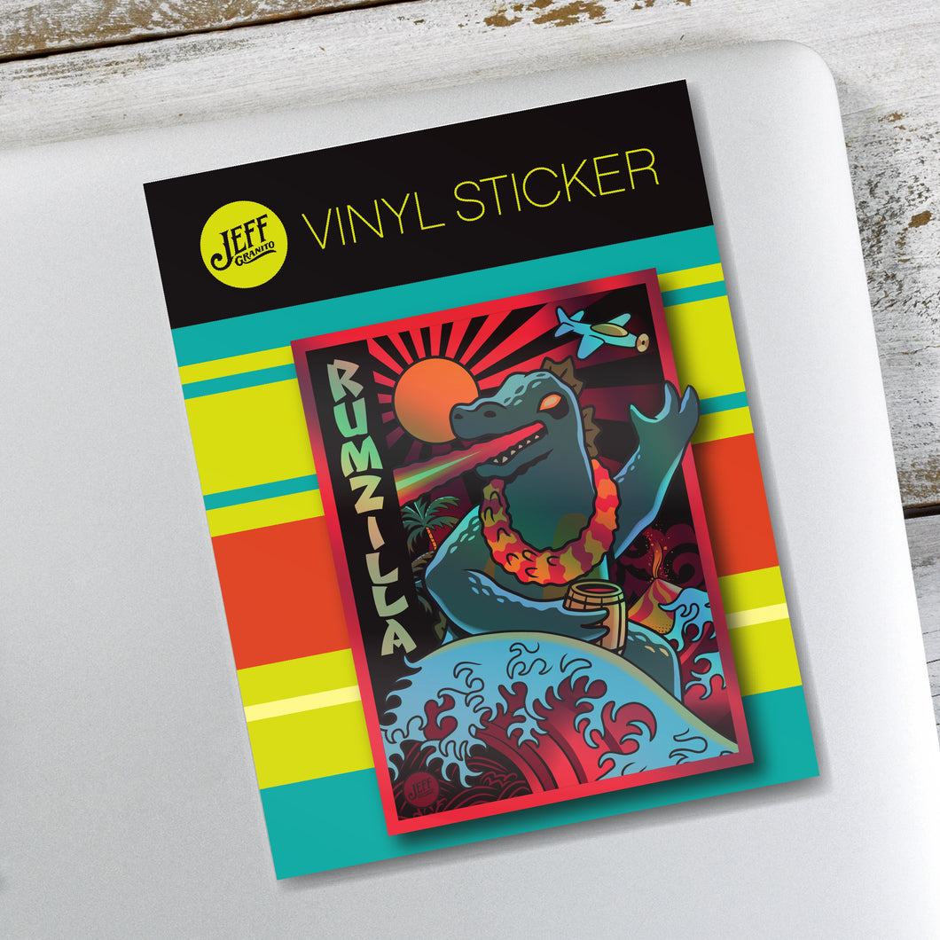 Jeff Granito's 'Rumzilla Holographic' Vinyl Sticker - Ready to Ship!