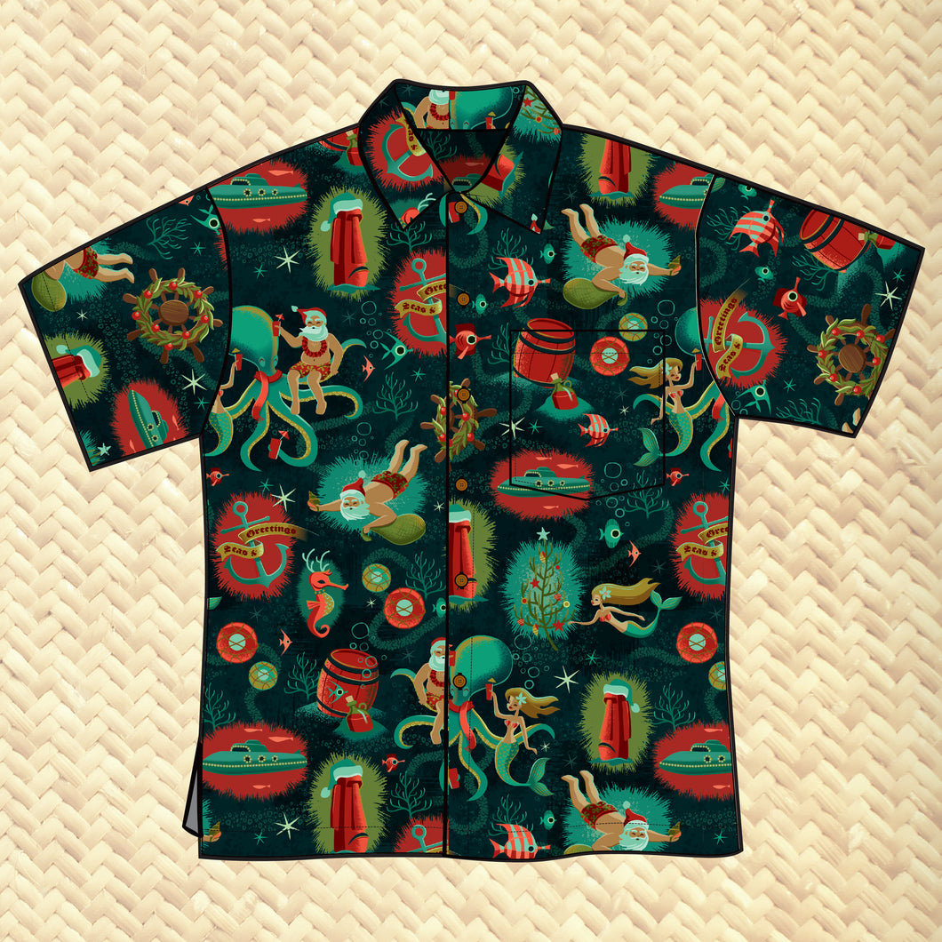 Jeff Granito's 'Seas & Greetings' Classic Aloha Button Up-Shirt - Unisex - Pre-Order (FREE SHIPPING in U.S.)