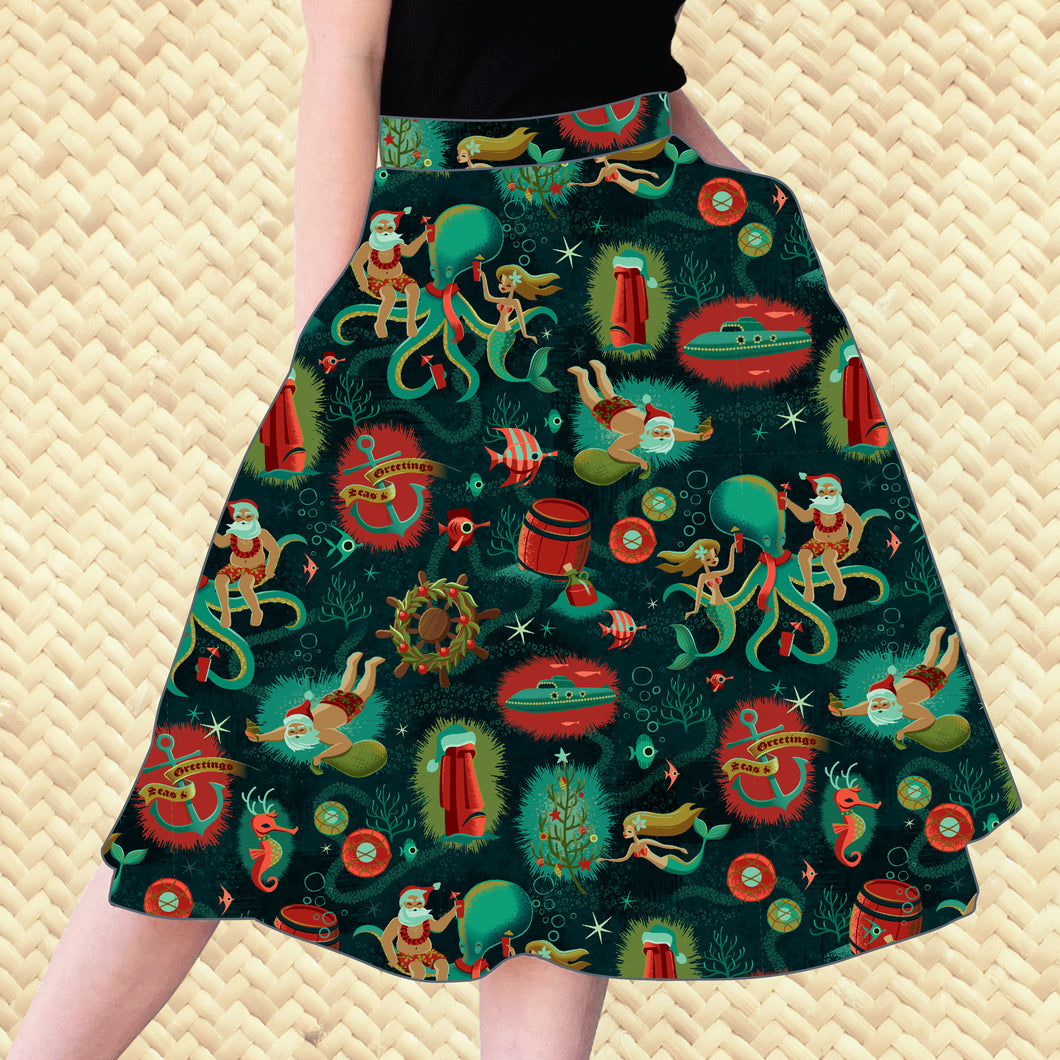 Jeff Granito's 'Seas & Greetings' Aloha Skirt with Pockets - Pre-Order (FREE SHIPPING in U.S.)