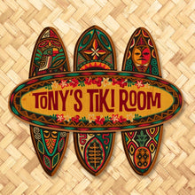 'Enchanted Tiki' Personalized Metal Bar Sign