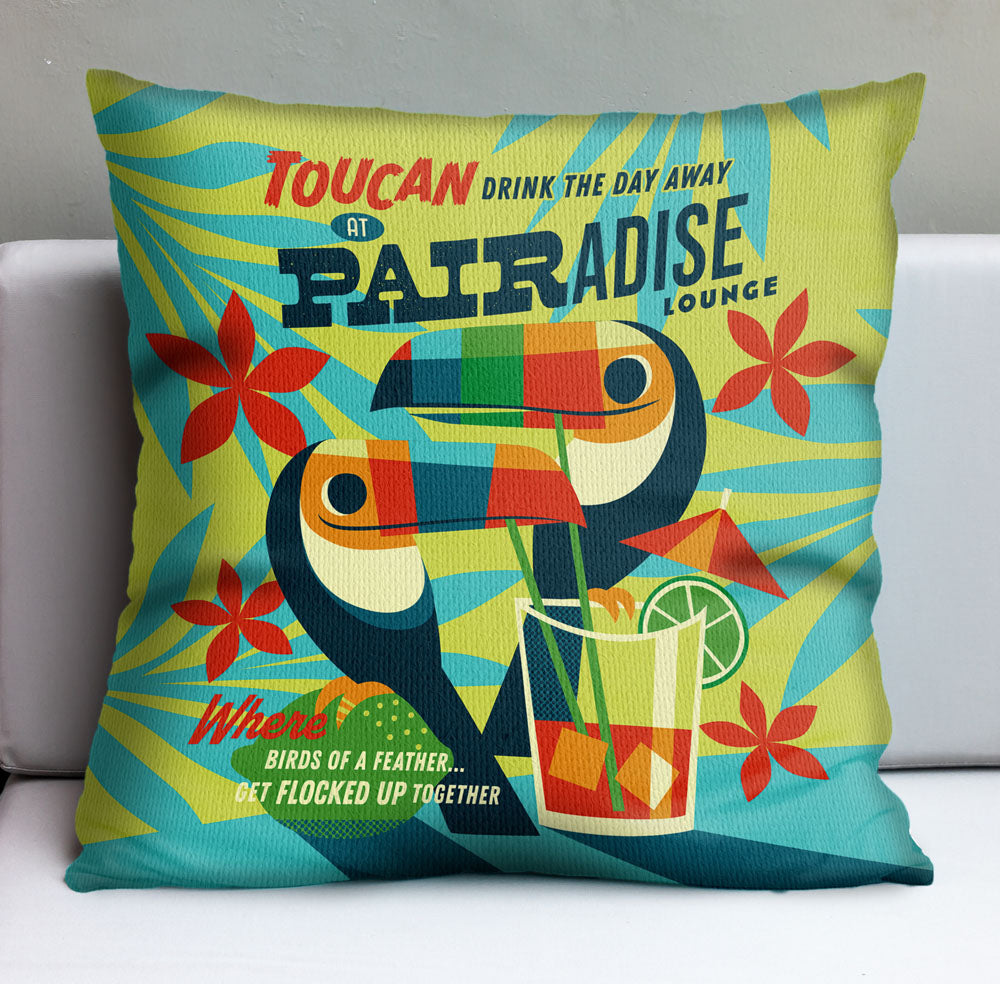 Jeff Granito's 'Toucan Pairadise' Pillow Cover - Ready to Ship! (FREE SHIPPING in U.S.)