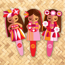 Jeff Granito's 'Hula Valentines' Metal Yard Stake Set of THREE (3) - Pre-Order