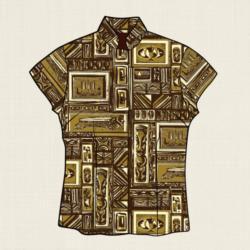 Witco Decor's 'Westenhaver Tapa' Classic Aloha Button Up-Shirt - Womens - Pre-Order