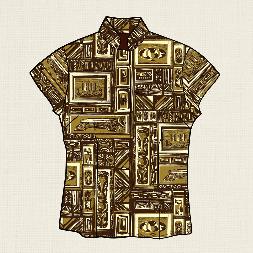 Witco Decor's 'Westenhaver Tapa' Classic Aloha Button Up-Shirt - Womens - Pre-Order