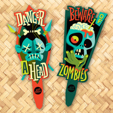 Jeff Granito's 'Wacky Warnings' Metal Yard Stakes Set of TWO (2)