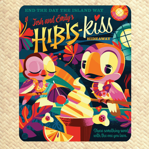 'Hibis-Kiss Hideaway' Personalized Cozy Blanket - Pre Order