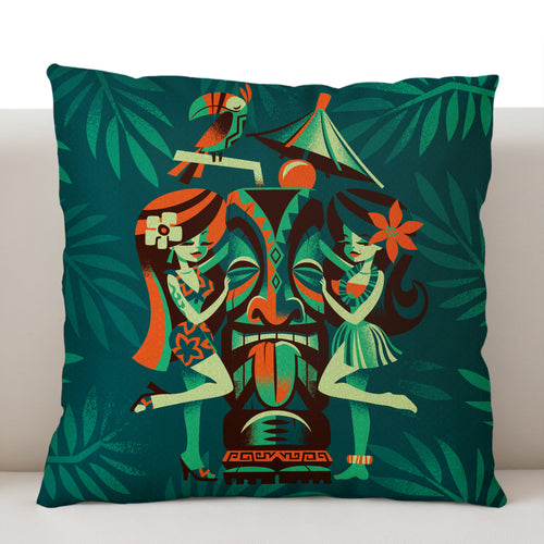 Jeff Granito's 'Menage A Tiki' Pillow Cover - Ready to Ship! (FREE SHIPPING in U.S.)
