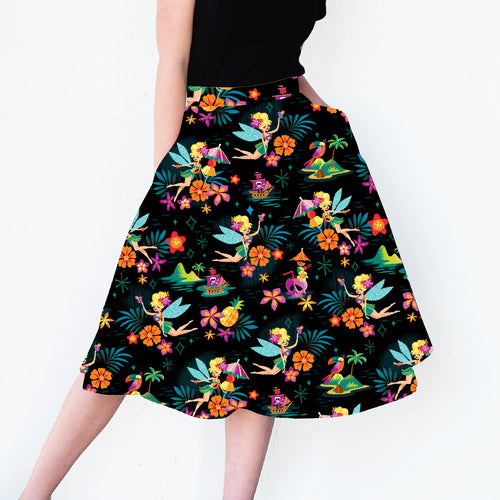 Jeff Granito's 'Tiki Belle Midnight' Aloha Skirt with Pockets - Ready to Ship!