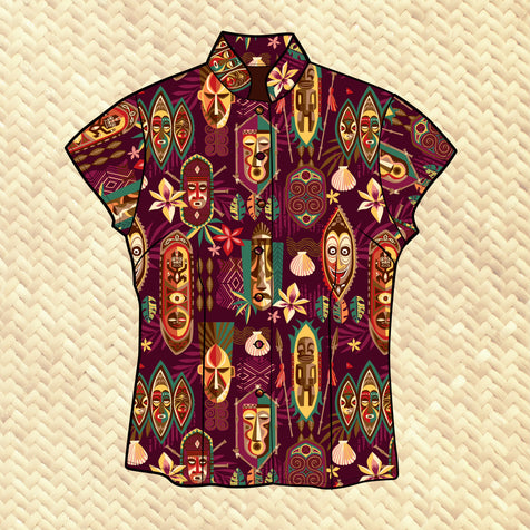TikiLand Day 2023 'Spirit of Tiki' - Classic Aloha Button-Up Shirt - Womens - Ready to Ship!