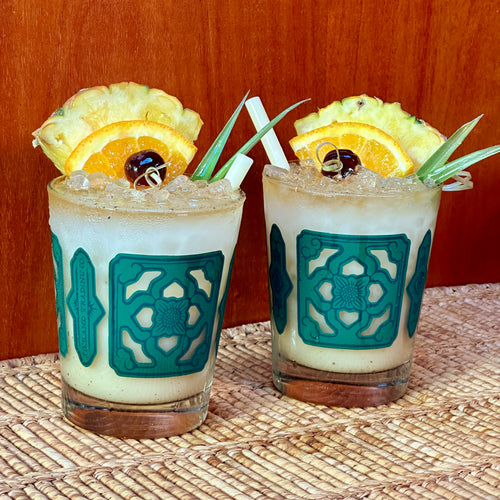 TikiLand Trading Co.'s 'Jade Tile' Mai Tai Cocktail Glass