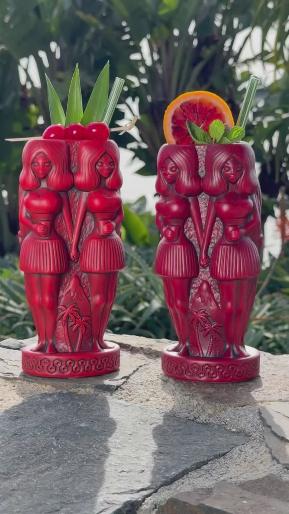 2024.12.08 PRODUCT Jeff Granitos RedRum Bright Red and Dark Red Ceramic Tiki Mugs — Instagram DDVMWOrT1mB
