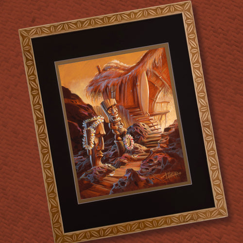TikiLand Trading Co. 'Tropical Leaf' Etched Bamboo Frame - Fits 11 X 14 Inch Prints - Ready to Ship!