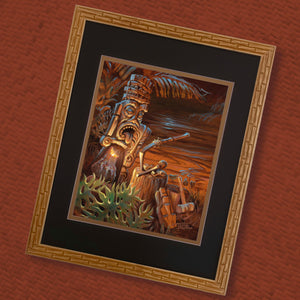 TikiLand Trading Co. 'Island Forest' Etched Bamboo Frame - Fits 11 X 14 Inch Prints - Ready to Ship!