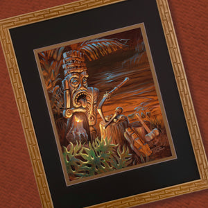 TikiLand Trading Co. 'Island Forest' Etched Bamboo Frame - Fits 14 X 18 Inch Prints - Ready to Ship!