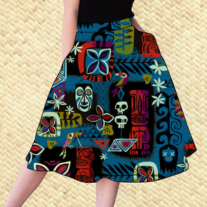 Jeff Granito's 'Blue Tiki Safari' - Aloha Skirt - Ready to ship!