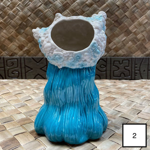 Critterosity's Floral Tiki Goddess Tiki Mug - Blue - Limited Spring Edition - Whoopsies! - Ready to Ship!