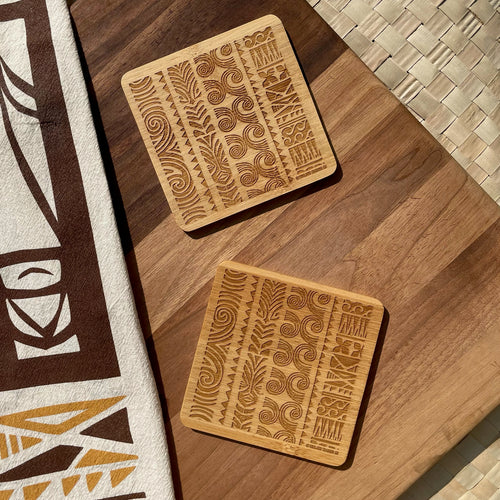 Tikiland Trading Co. 'Heritage' Bamboo Coasters