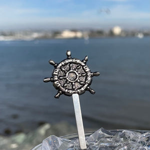 Thor's 'Ship Wheel' Sculpted Metal Swizzle Stick - Ready to Ship!