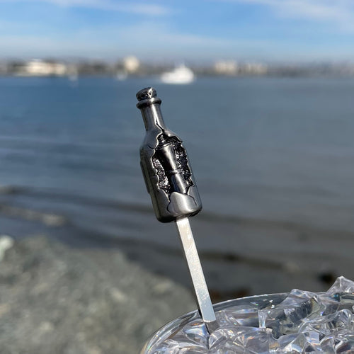 Thor's 'Message in a Bottle' Sculpted Metal Swizzle Stick - Ready to Ship!