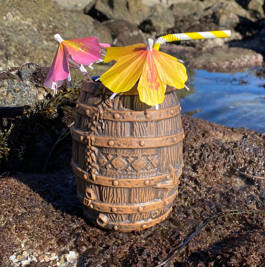 Sunken Rum Barrel Tiki Mug, sculpted by Thor -  Ready to Ship!