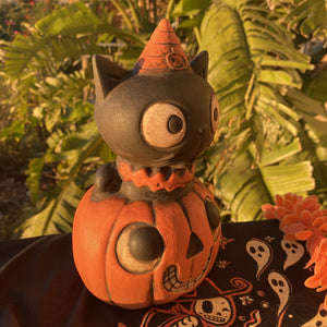 Pumpkin Cat Tiki Mug, designed by Tiki tOny and sculpted by Thor - Ready to Ship!