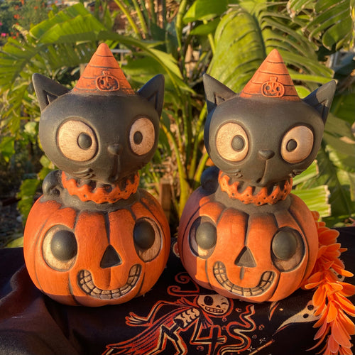 Pumpkin Cat Tiki Mug, designed by Tiki tOny and sculpted by Thor - Ready to Ship!