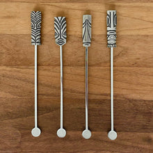 TikiLand Trading Co. - 'Heritage' Sculpted Metal Tiki Swizzles (4) Set