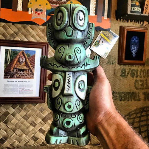 Tiki tOny's Tangaroa Tiki Baby BLUE Tiki Mug - sculpted and produced by Eekum Bookum's John Mulder