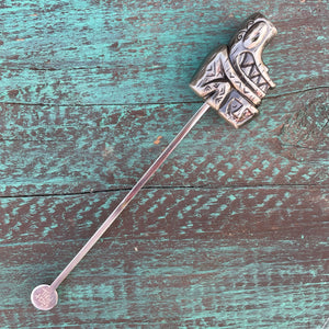 Tiki tOny's 'Tiki Drummer' Sculpted Metal Swizzle Stick by TikiLand Trading Co.