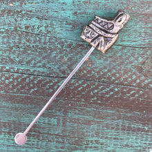 Tiki tOny's 'Tiki Drummer' Sculpted Metal Swizzle Stick by TikiLand Trading Co.