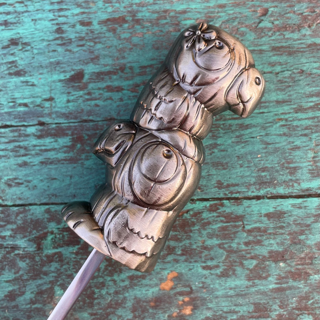 Tiki tOny's 'Chirp Stack' Sculpted Metal Swizzle Stick by TikiLand Trading Co.