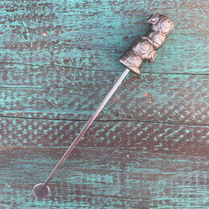 Tiki tOny's 'Chirp Stack' Sculpted Metal Swizzle Stick by TikiLand Trading Co.