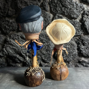 Thor’s ‘Castaway Shrunken Heads’ - Set of Two Original Sculptures - One of a Kind