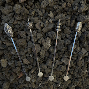 'Tiki Bar Classics' Sculpted Metal Swizzle Sticks Set, Sculpted by Thor - Ready-To-Ship!