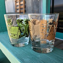 Tikiland Trading Co. Marketplace Inaugural Brown + Green Mai Tai Glasses - designed by Tiki tOny