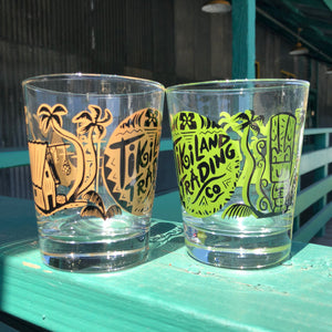 Tikiland Trading Co. Marketplace Inaugural Brown + Green Mai Tai Glasses - designed by Tiki tOny