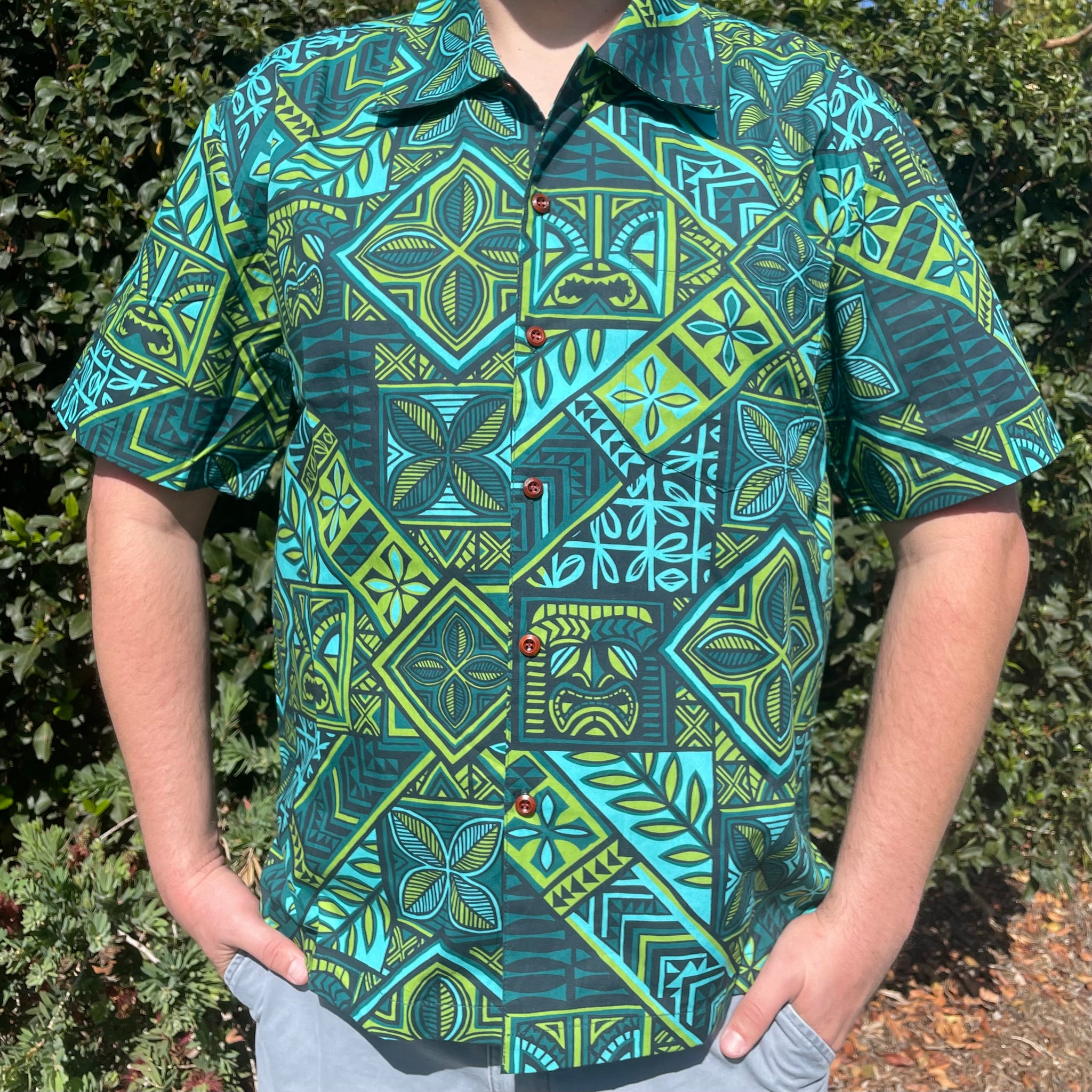 TikiLand Trading Co. 'Pae'a Tapa' - Unisex Aloha Shirt - FINAL