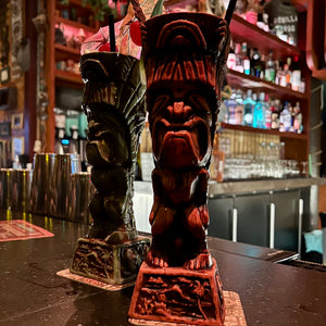 Journey to Hawaii Tiki Mug - Lava Orange Limited Edition of 300, designed by Lost Tiki, Jeff Granito, Thor, and sculpted by Thor - Ready to Ship!