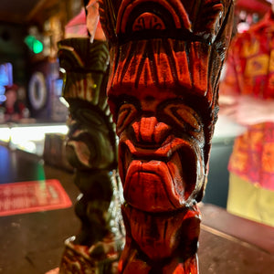 Journey to Hawaii Tiki Mug - Lava Orange Limited Edition of 300, designed by Lost Tiki, Jeff Granito, Thor, and sculpted by Thor - Ready to Ship!