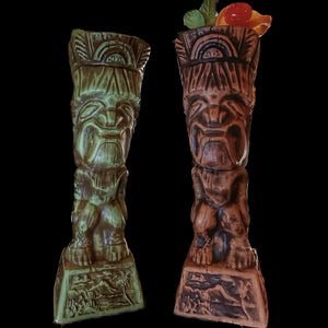 Journey to Hawaii Tiki Mug - Lava Orange Limited Edition of 300, designed by Lost Tiki, Jeff Granito, Thor, and sculpted by Thor - Ready to Ship!